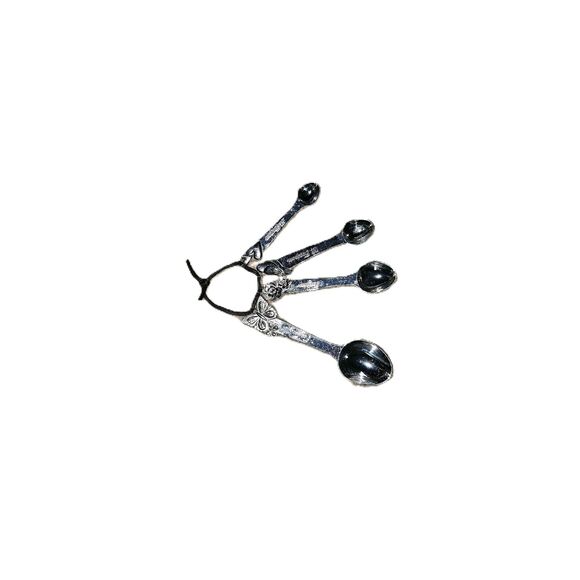Decorative Handles Set Of 4 Measuring Spoons Metal - Picture 4 of 7